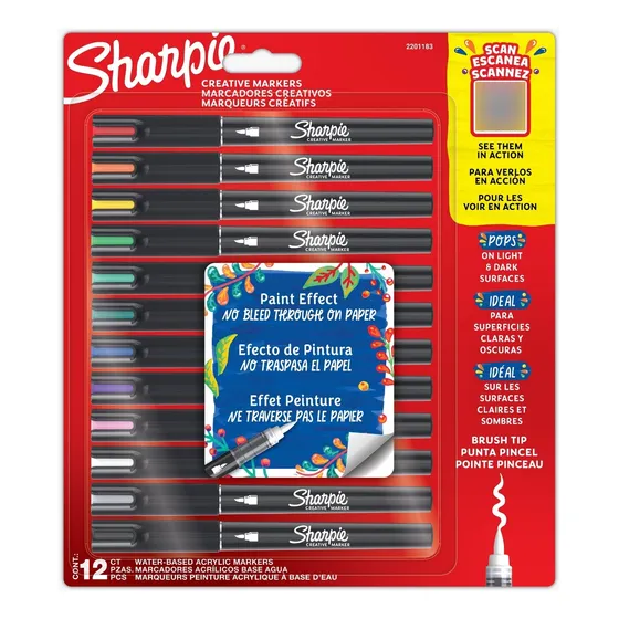 Marcadores Sharpie Acrílicos Punta Bala x 12 Piezas
