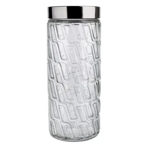 Pote De Vidro Mosaico Com Tampa Inox 2 Litros Euro Home