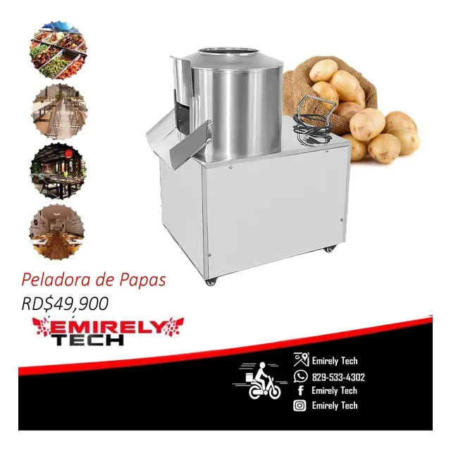Maquina Peladora Lavadora De Papa Molino Pelador Industrial