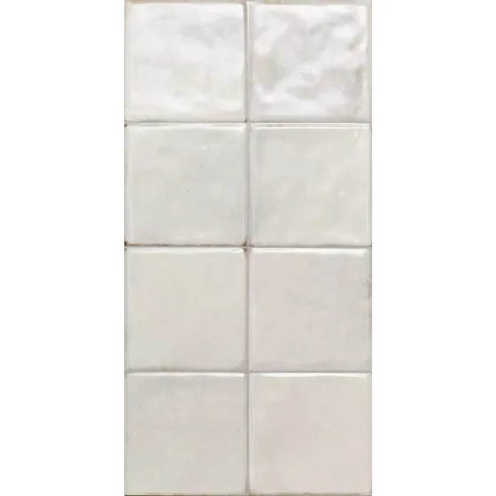 Cerámica 60x30 Relieve Cuadriculad Baño Cocina Blanco 1.44m2