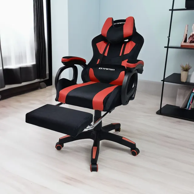 Silla Gamer Extingtion Sapp Gamuza Cuerina - Color Rojo