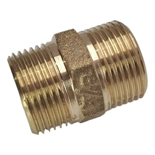 Niple Sextavado Resistente Latão Rosca 3/4 X 3/4 Amarelo