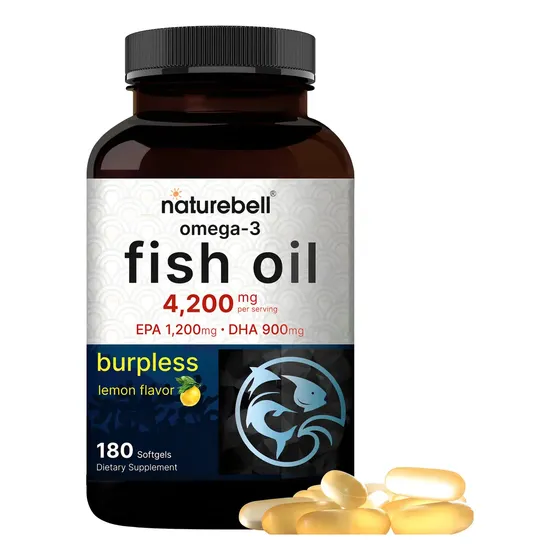 Aceite De Pescado Omega 3 Naturebell 4200 Mg - 180 Cápsulas Limón | Cuotas sin interés