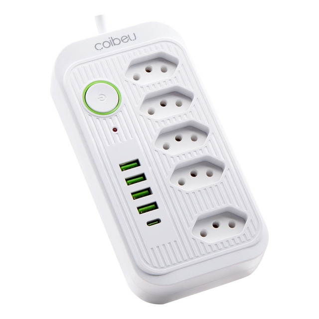 Extensão 5 Tomadas E 4 Usb 1 Pd Led Bivolt Power 110v/220v Extensão 5 Tomadas E 4 Usb 1 Pd Led Bivolt Power 110v/220v