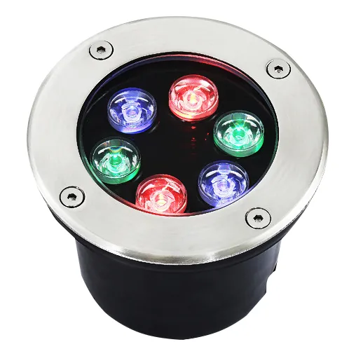 Empotrable Led Redondo A Piso, 6w, 100-240v~ Ip66 Rgb