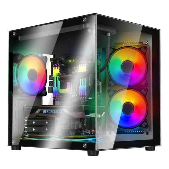 Gabinete Gamer Sentey A8 Micro Gs-7950 5 Ventiladores Argb Color Negro