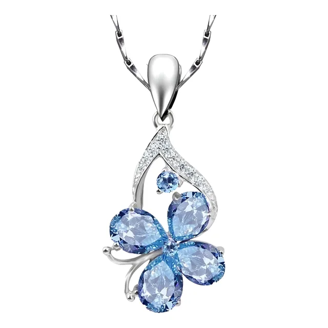 Collar Flor Amatista Plata 925 Mujer Regalo 