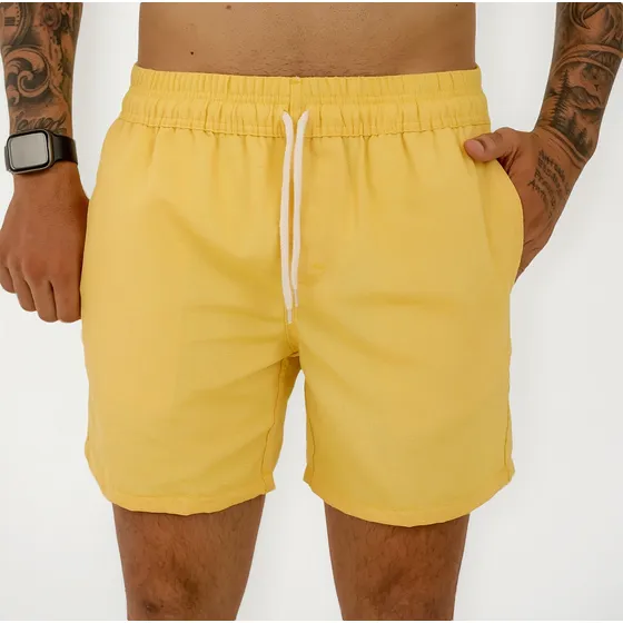 Short Bermuda Curta De Linho Algodão Esporte Fino Social 