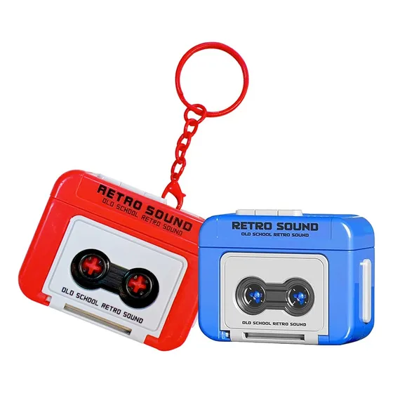 2pcs Creative Mini Llavero Grabador De Cinta, Cassette .
