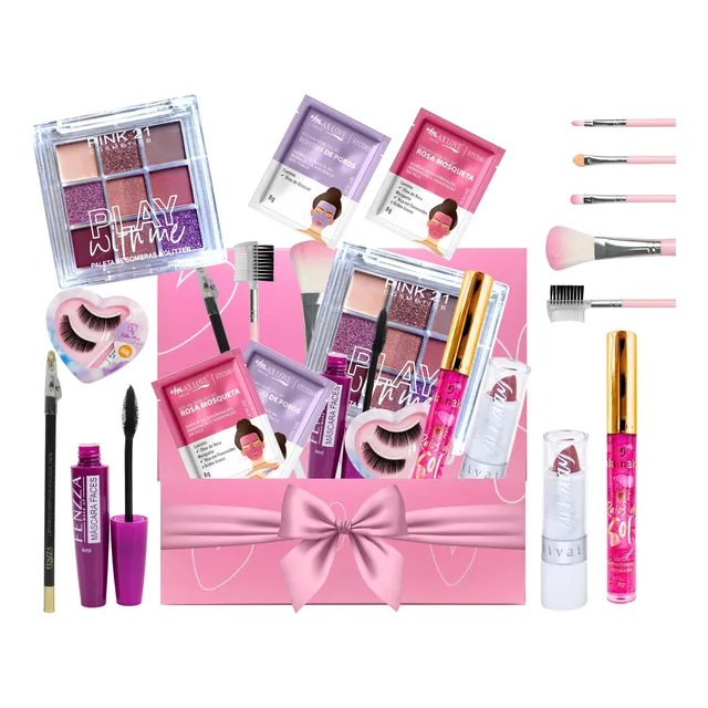 Combo Kit Maquiagem Skin Care Presente Adolescente Menina 