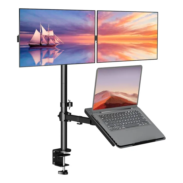 Soporte Doble Monitor Escritorio Y Laptop Alto Profesional