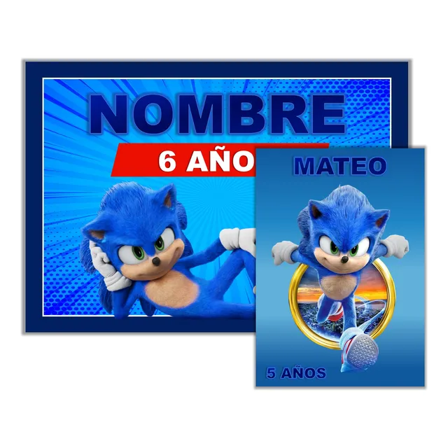 Kit Imprimible Sonic Editable + Libro Para Colorear