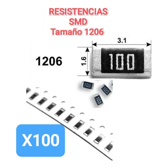Resistencia Smd Smt (kit De 100 Unidades) Superficial