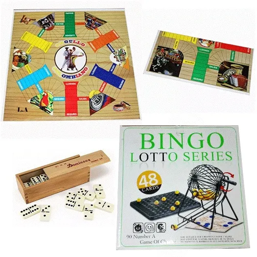 Juego Parqués Doblar Doble Cara+dominó+bingo Juegos 3 En 1