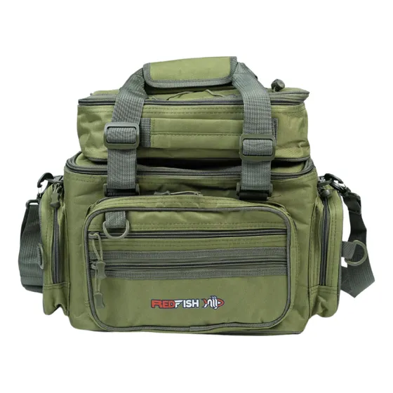 Bolso Pesca Camping Gigante Capacidad 3 Cajas Verde Redfish
