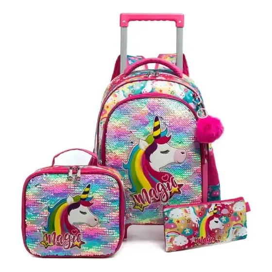 Maleta Lonchera Y Cartuchera Unicornio