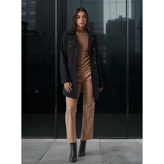 Tapado Saco Velour Mujer Mochi Martingala En Espalda