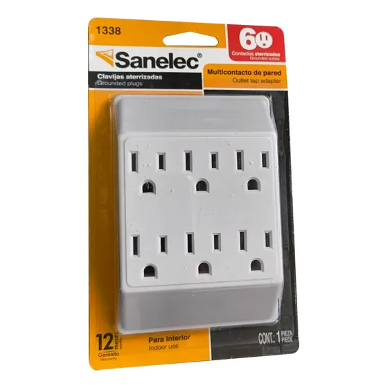 Multicontacto De Pared Con 6 Entradas