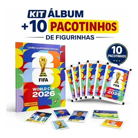 Álbum Copa Do Mundo 2026 + 70 Figurinhas Capa Mole