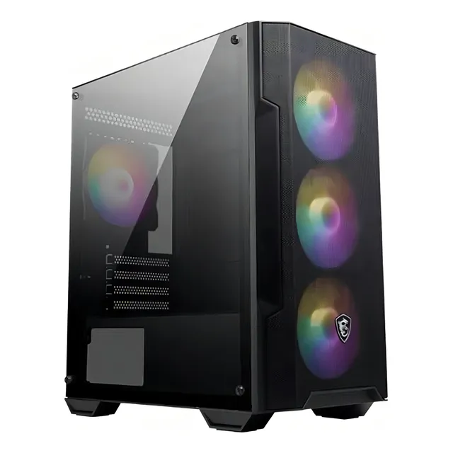 GABINETE GAMER MSI MAG FORGE M100A MATX RAINBOW 4X120MM FAN FULL COLOR NEGRO