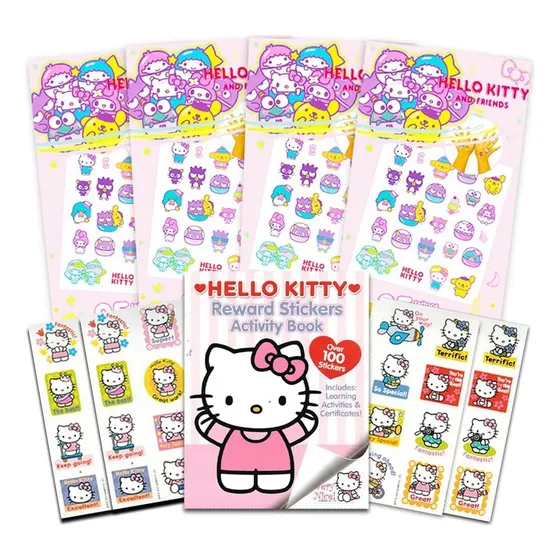 Pacote De Adesivos E Tatuagens Da Hello Kitty Para Lembranci