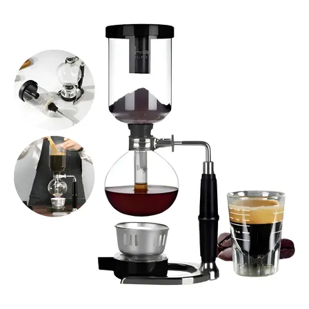Cafeteira Sifão Completo Método Globinho Para Café Barista Preto