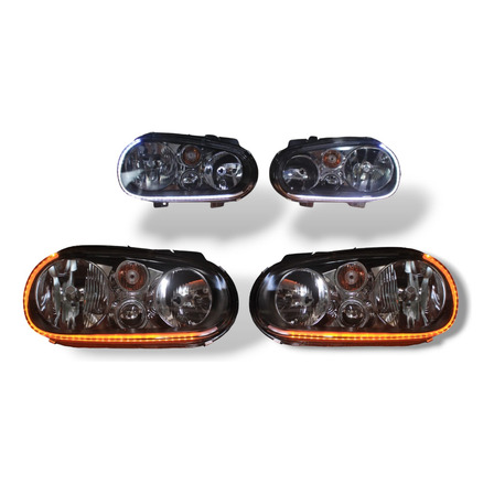 Faros Golf A4 2000-2007 Fondo Negro Y Direccional Led Faros Golf A4 2000-2007 Fondo Negro Y Direccional Led