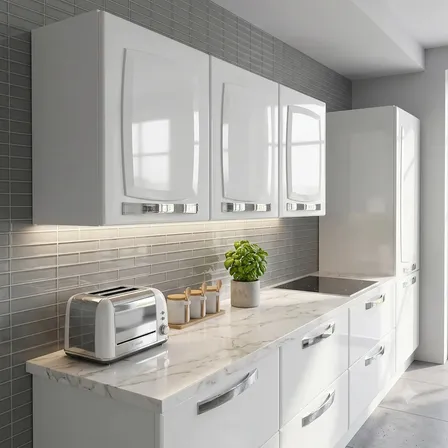 Armário Aéreo de Cozinha Branco Itatiaia 3 Portas Rose