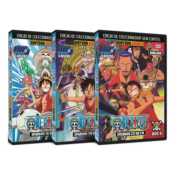Dvds One Piece Box 4, 5 E 6 - Episódios 131 Ao 274 Dublado