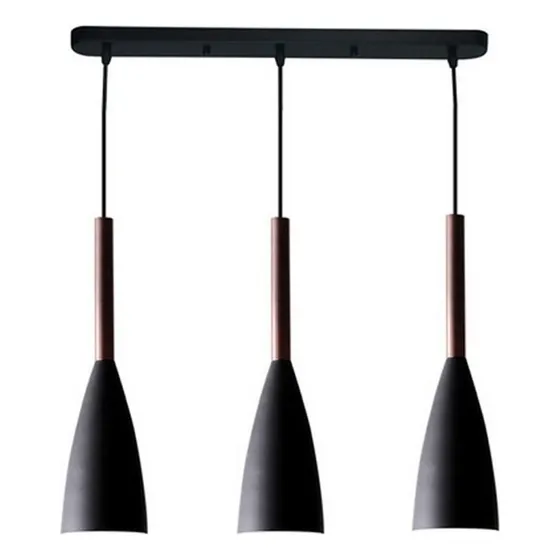 * Lámpara De Techo Colgante Moderno Madera 3 Luces E27