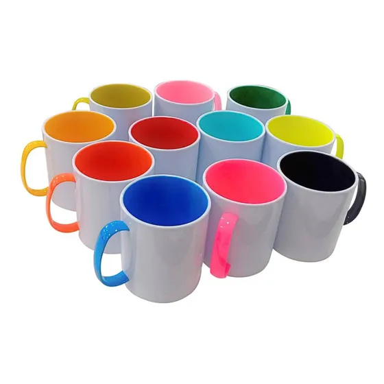 Caneca Polímero Interna Alça Colorida Sublimação 25 Unidades Cor Sortido Sem Personalização
