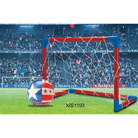 Kit Golzinho Futebol Com Traves E Bola Macia Heroi América Vermelho Capitão América