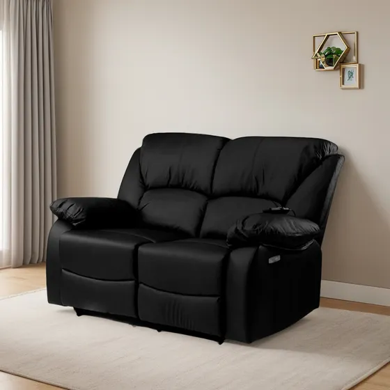Sofá Sillón 2 Cuerpos Reclinable Masajeador Electrico Living