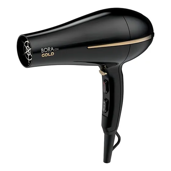 Secador De Pelo Gama Bora Gold Boquilla Y Difusor / Color Negro