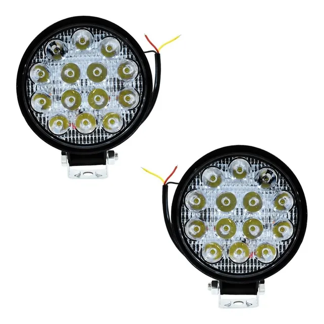Par Faros 14 Led Redondo Aux. Con Estrobo 