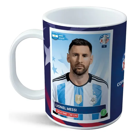 Taza De Plástico- Figurita Messi Argentina Copa America 2024