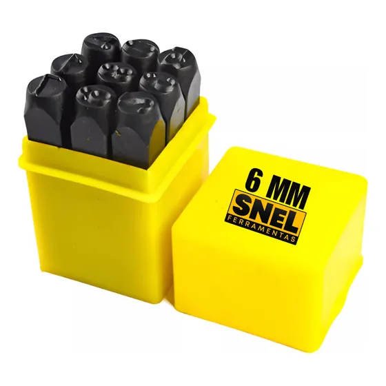 Jogo Marcador Pino Chassi Punção Algarismo 6mm Números Snel Ferramentas