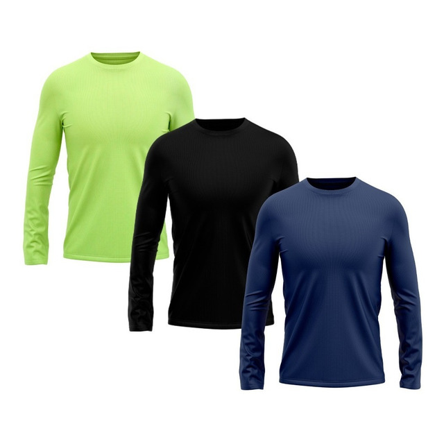 Kit 3 Camisetas Camisa Térmica Proteção Solar Uv 50 Gold Kit 3 Camisetas Camisa Térmica Proteção Solar Uv 50 Gold