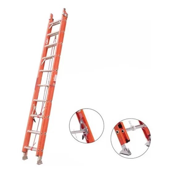 Escalera Colisa 20 Escalon Fibra De Vidrio Lh-2266 Color Naranja