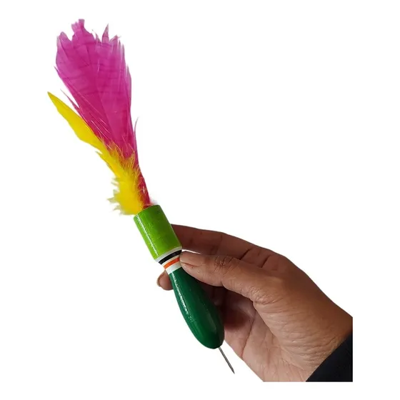 Dardo Lanzador Artesanal Con Plumas Coloridas 