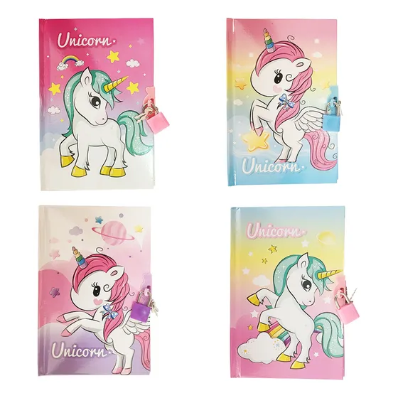 Agenda Libreta Diario Unicornio Pony Niñas + Candado Llaves