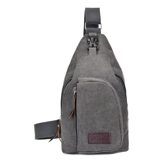 Morral Bandolera Gadnic Cruzada Para Viajes Deportiva Color Gris