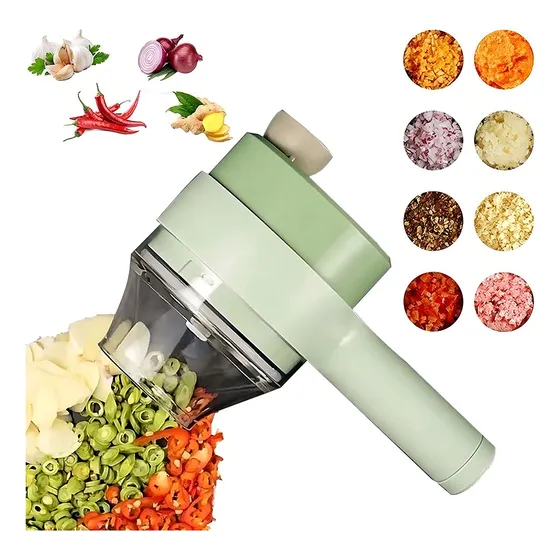 Cortador eléctrico multifuncional de verduras, carne, color verde