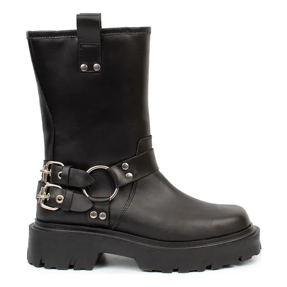 Bota Corta De Mujer Cuero Vacuno Con Hebillas Fiori Córdoba