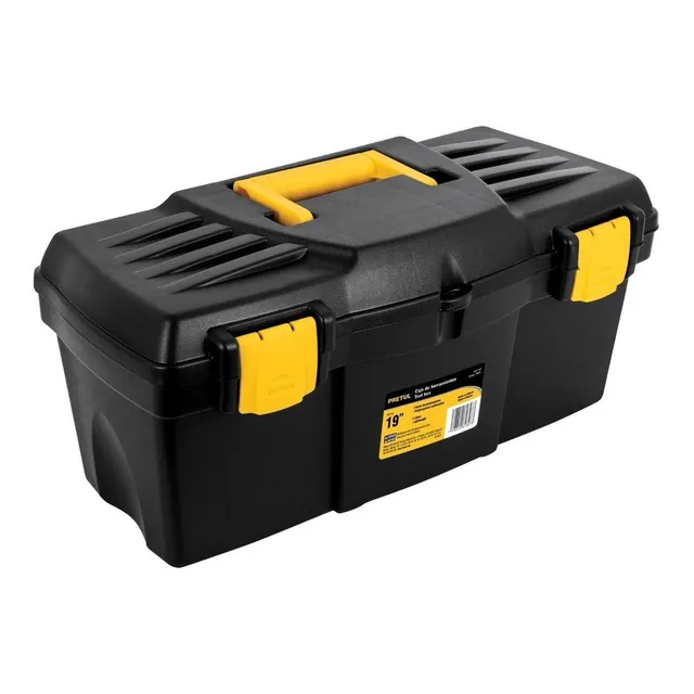 Caja Herramienta Broche Amarillo 19'' Pretul 20533 Color Negro/Amarillo