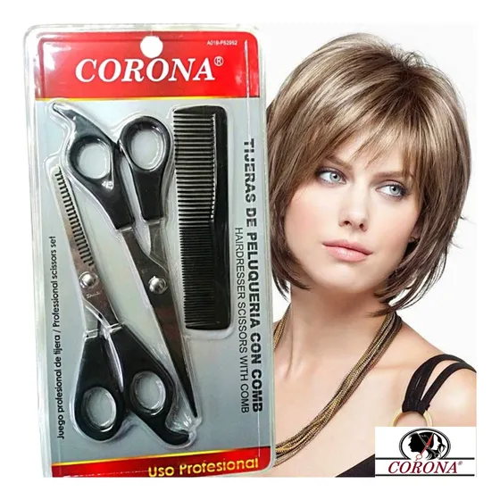 Juego De Tijera Profesional Barbería Corona De Grafilar W5