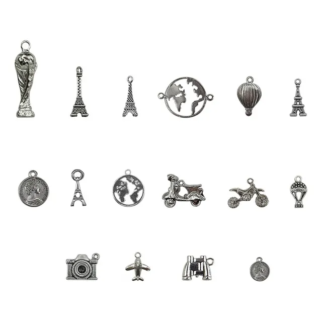 50gr Dijes De Metal Viajes Mundo Avion Bijou Souvenir Collar