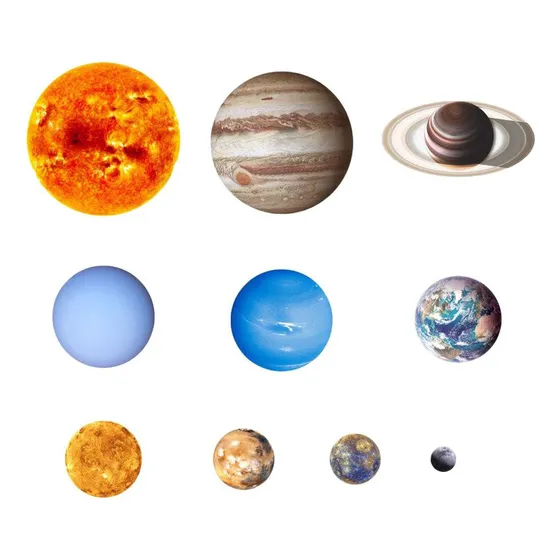 _ Calcomanías Luminosas Para Pared, 9 Piezas Planetas L