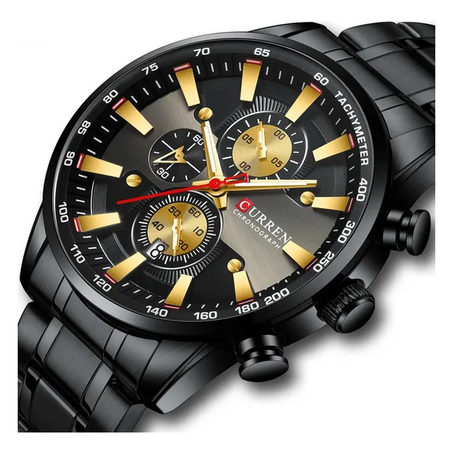 Reloj Curren 8351 Hombre Negro Acero Expandible