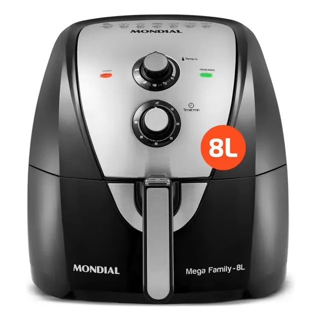 Fritadeira Sem Óleo Air Fryer 8l Afn-80-bi Mondial Cor Preto Com Inox 1900w